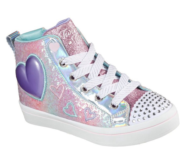 Skechers Flickor Ljus Rosa Sneakers - Twinkle Toes: Twi-Lites 2.0 - Heart Gem - Sverige (LQINB-3017)